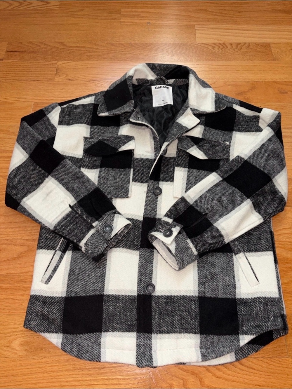 Garage Kids Black & White Plaid Shacket